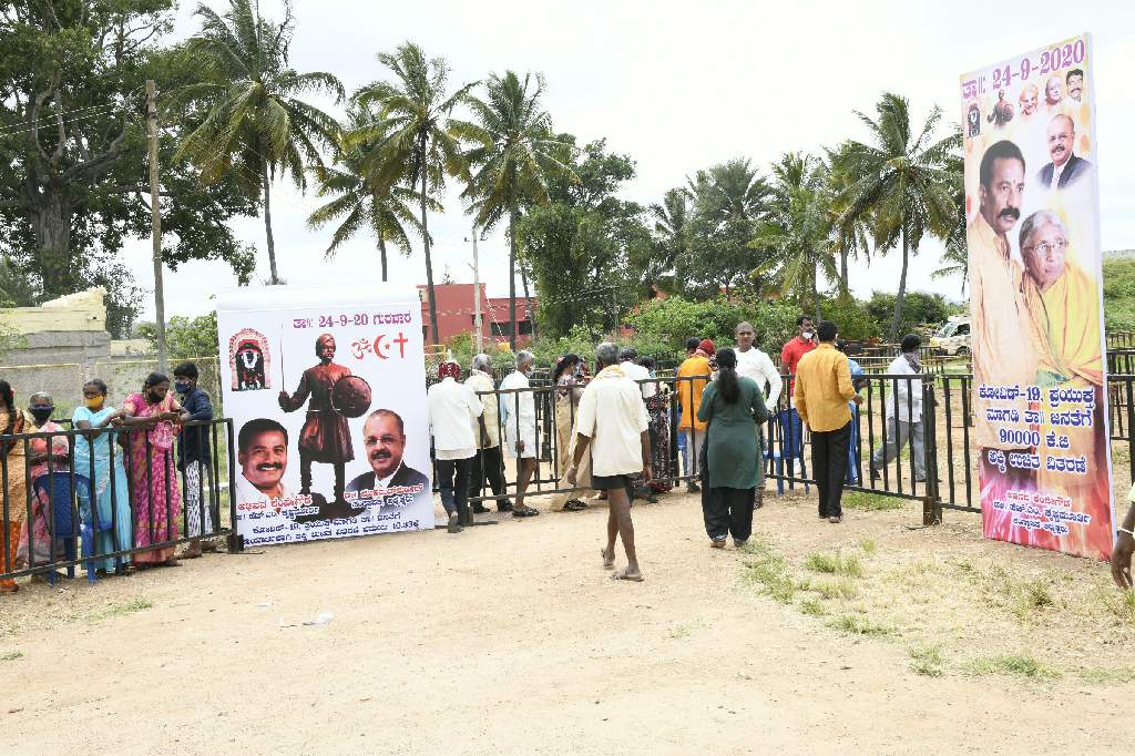 Dr. Majeed Foundation distributes rice bags to the needy communities in Magadi, Karnataka