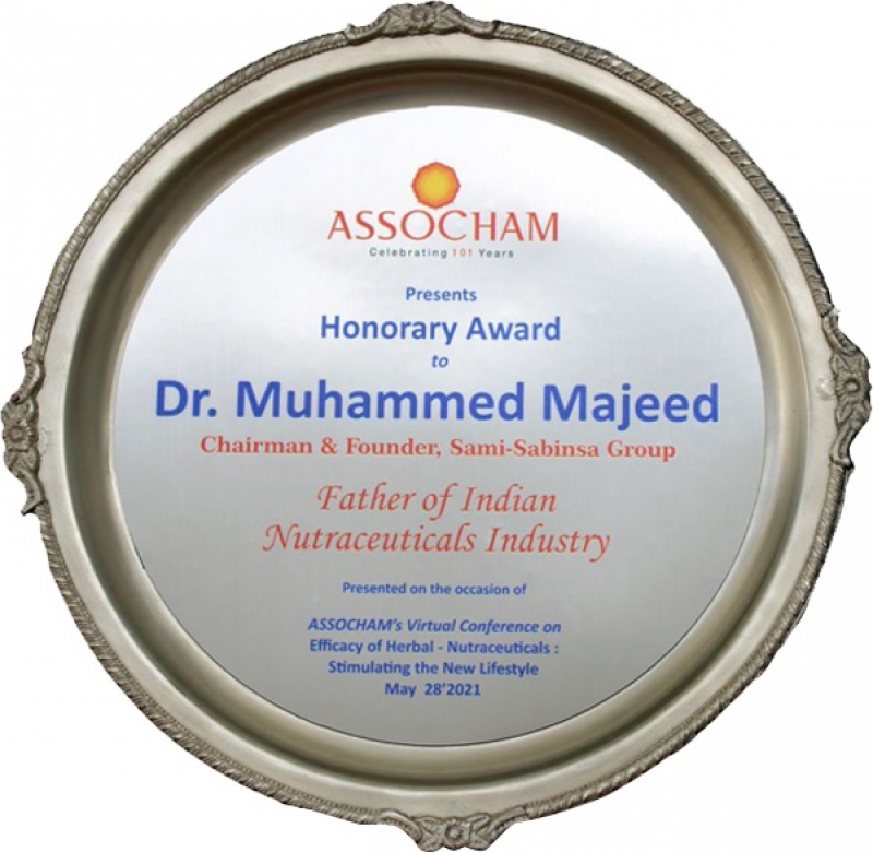 Sami-Sabinsa Founder Dr. Muhammed Majeed Named Father of Indian Nutraceuticals Industry by ASSOCHAM