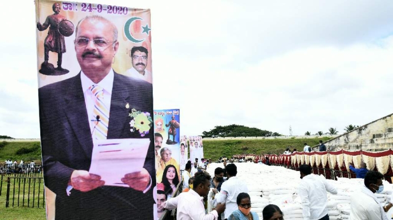 Dr. Majeed Foundation distributes rice bags to the needy communities in Magadi, Karnataka