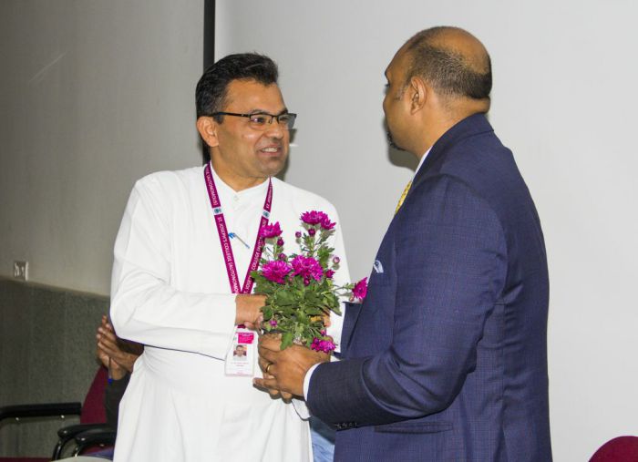 Mr. Shaheen Majeed, President, Sabinsa Worldwide delivers a presentation at the Academia-Industry Collaboration Workshop - 2018